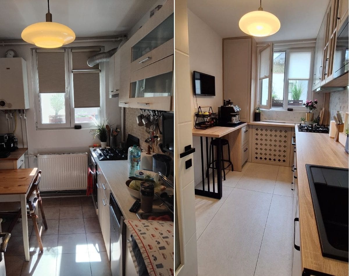 Bucătarie apartament Obor - Înainte & După